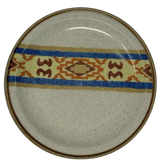 Vintage 70s Sunmarc Insight Cherokee Stoneware Plates 7.75” Set of 2 Japan - Picture 6 of 9
